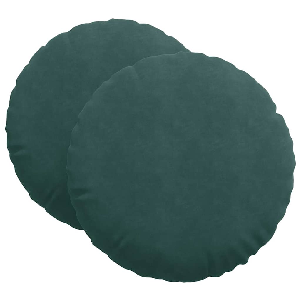 Zitkussens 2 pcs Donkergroen Ø80 x 29 cm Fluweel