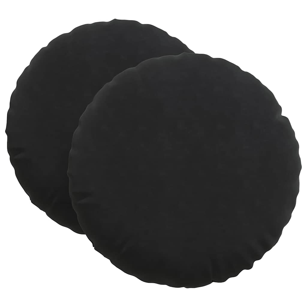 Zitkussens 2 pcs Zwart Ø80 x 29 cm Fluweel