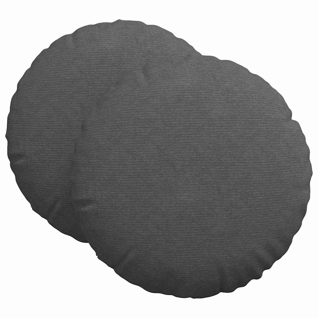 Zitkussens 2 pcs Donkergrijs Ø 80 cm Katoen Stof