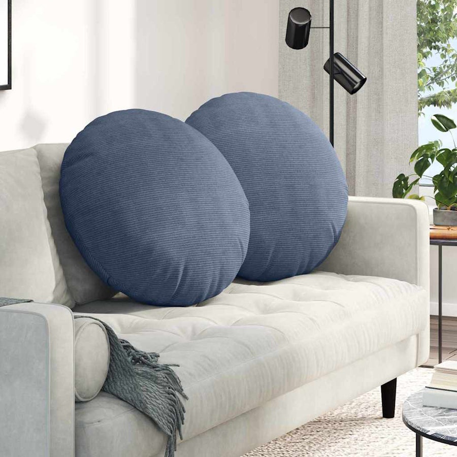 Zitkussens 2 pcs Blauw Ø 80 cm Katoen Stof