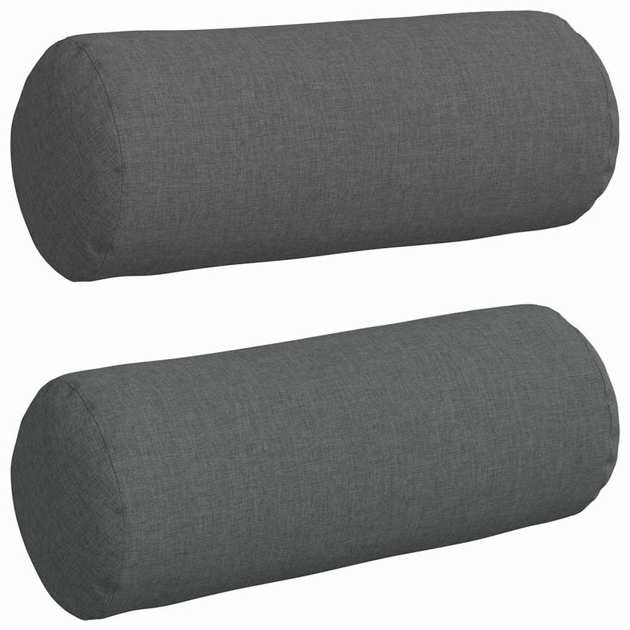 Bolster Kussens 2 pcs Donkergrijs Ø 15 x 40 cm Stof