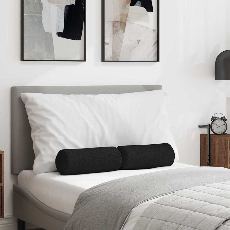 Bolster Kussens 2 pcs Zwart Ø 15 x 40 cm Stof