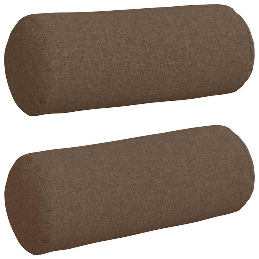 Bolster Kussens 2 pcs Bruin Ø 15 x 40 cm Stof
