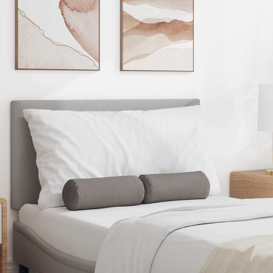 Bolster Kussens 2 pcs Taupe Ø 15 x 40 cm Stof