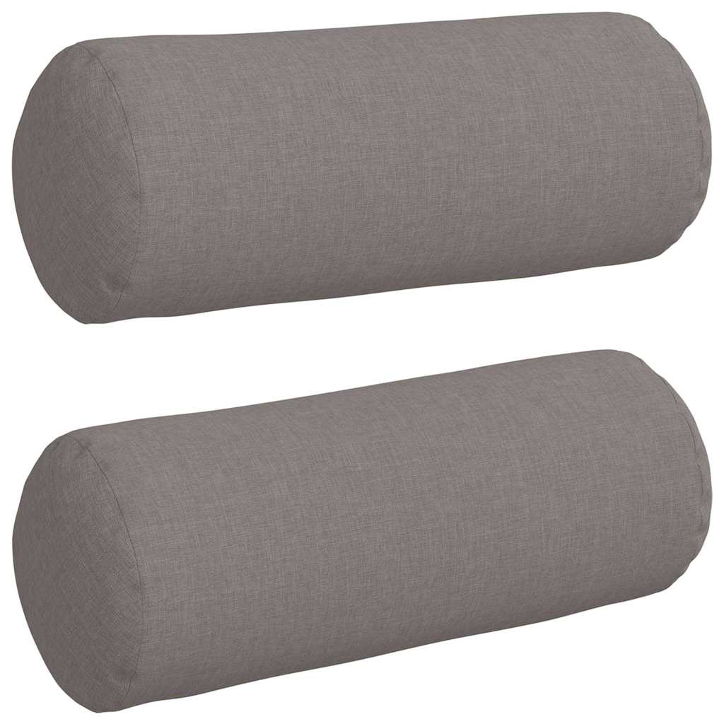 Bolster Kussens 2 pcs Taupe Ø 15 x 40 cm Stof