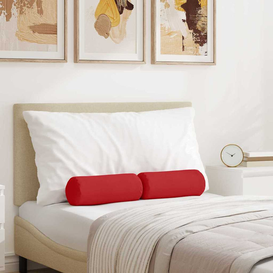 Bolster Kussens 2 pcs Rood Ø 15 x 40 cm Stof