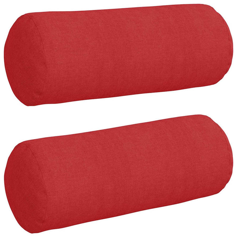 Bolster Kussens 2 pcs Rood Ø 15 x 40 cm Stof