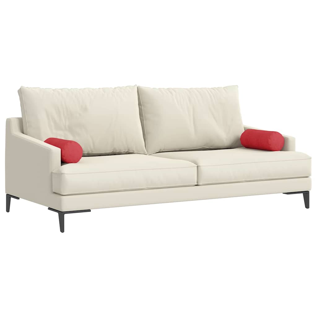 Bolster Kussens 2 pcs Rood Ø 15 x 40 cm Stof