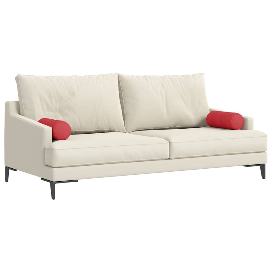 Bolster Kussens 2 pcs Rood Ø 15 x 40 cm Stof