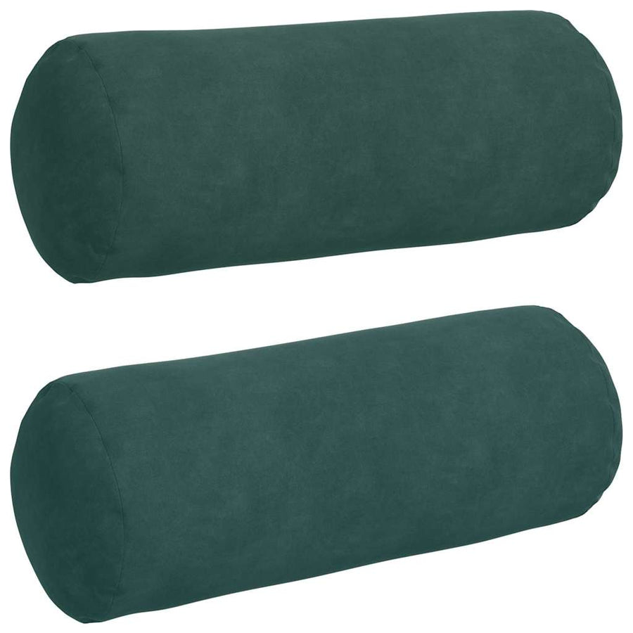Bolster Kussens 2 pcs Donkergroen Ø 15 x 40 cm Katoen Stof