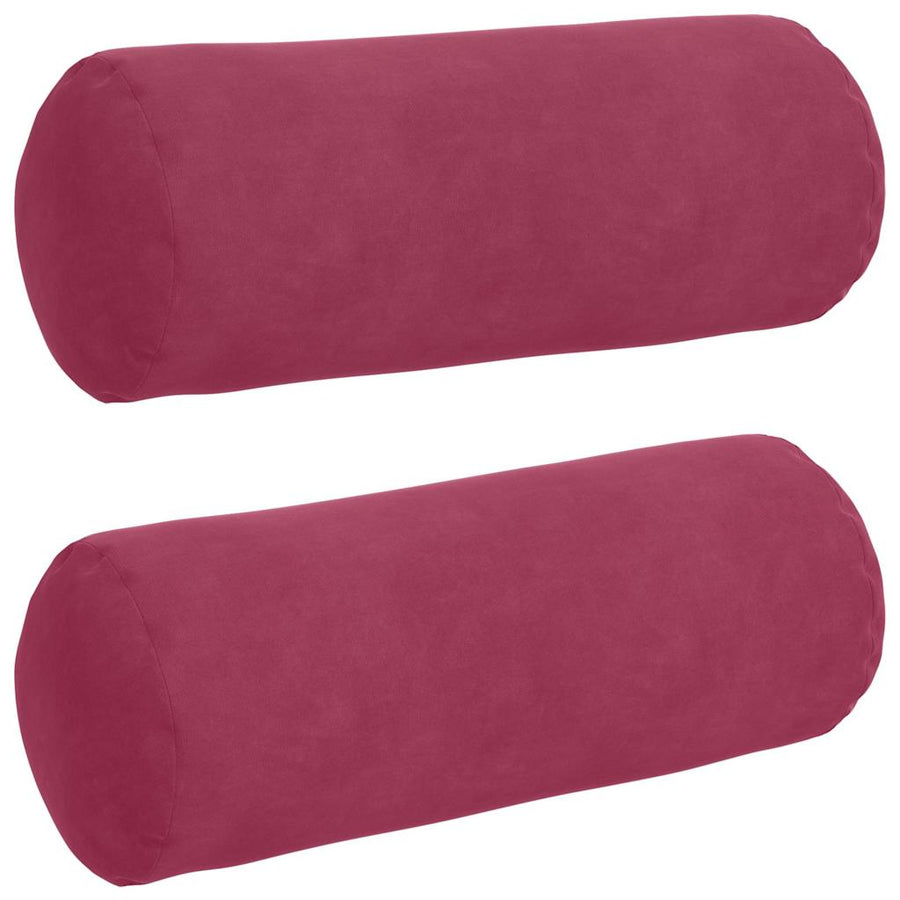 Bolster Kussens 2 Stuks Ø 15 X 40 Cm Cordstof Ø15 x 40 cm Wijnrood