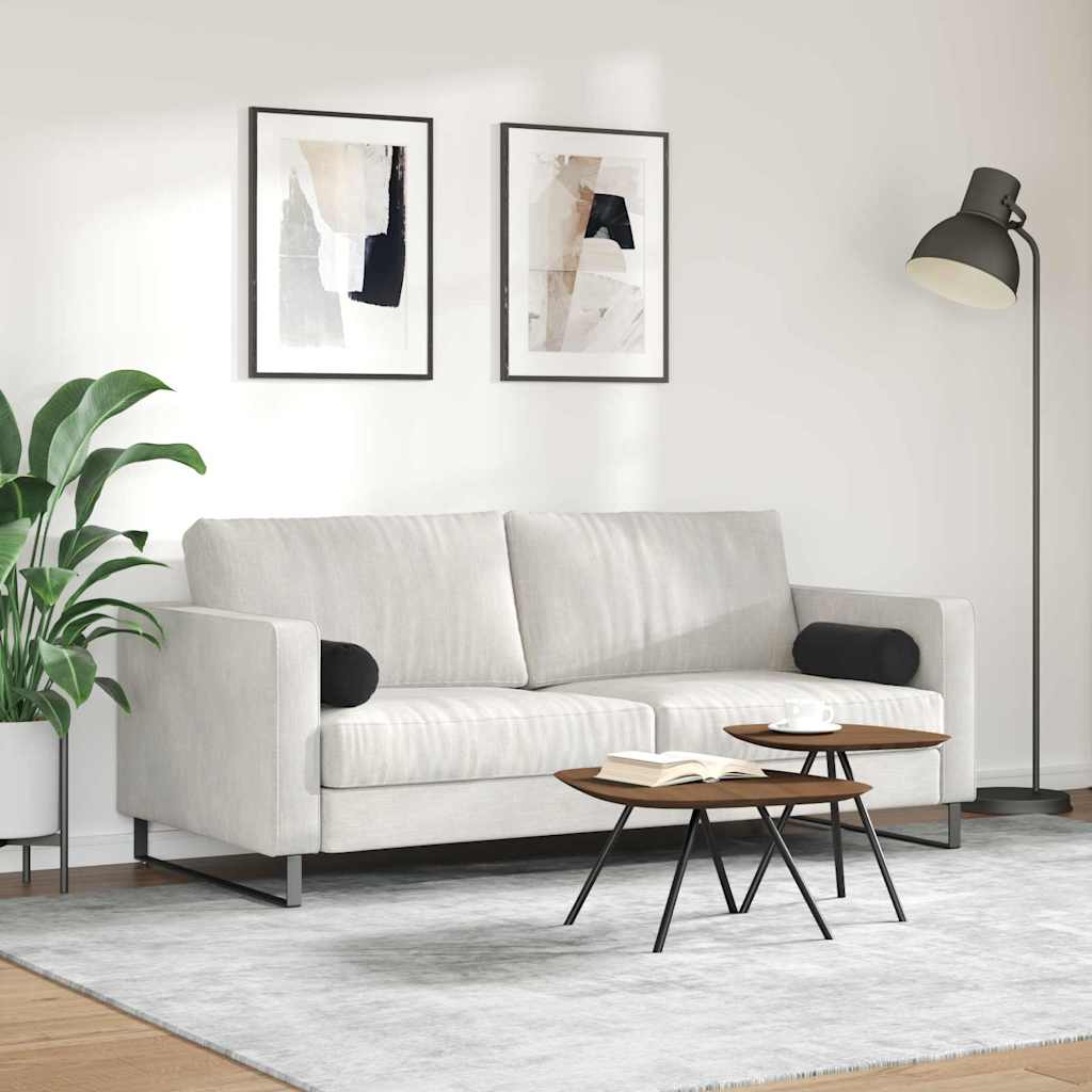 Bolster Kussens 2 pcs Zwart Ø 15 x 40 cm Katoen Stof
