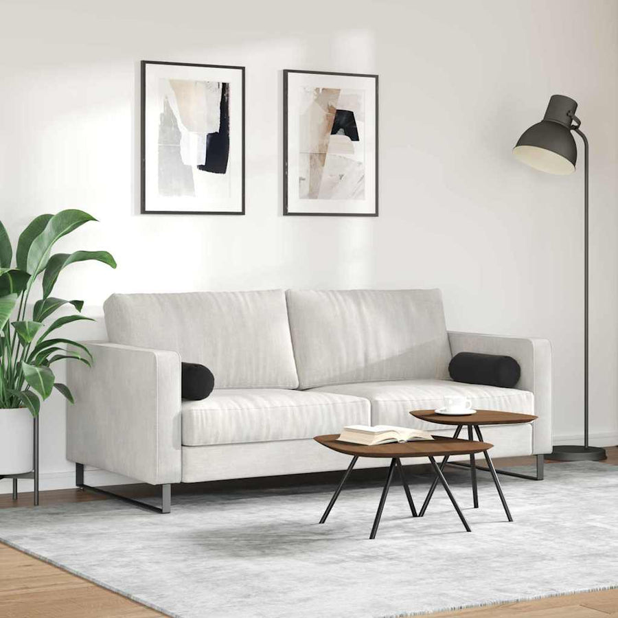 Bolster Kussens 2 pcs Zwart Ø 15 x 40 cm Katoen Stof