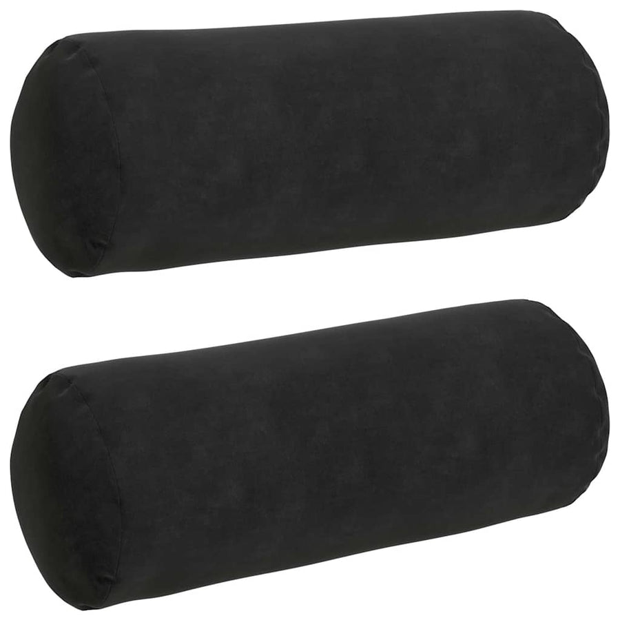 Bolster Kussens 2 pcs Zwart Ø 15 x 40 cm Katoen Stof
