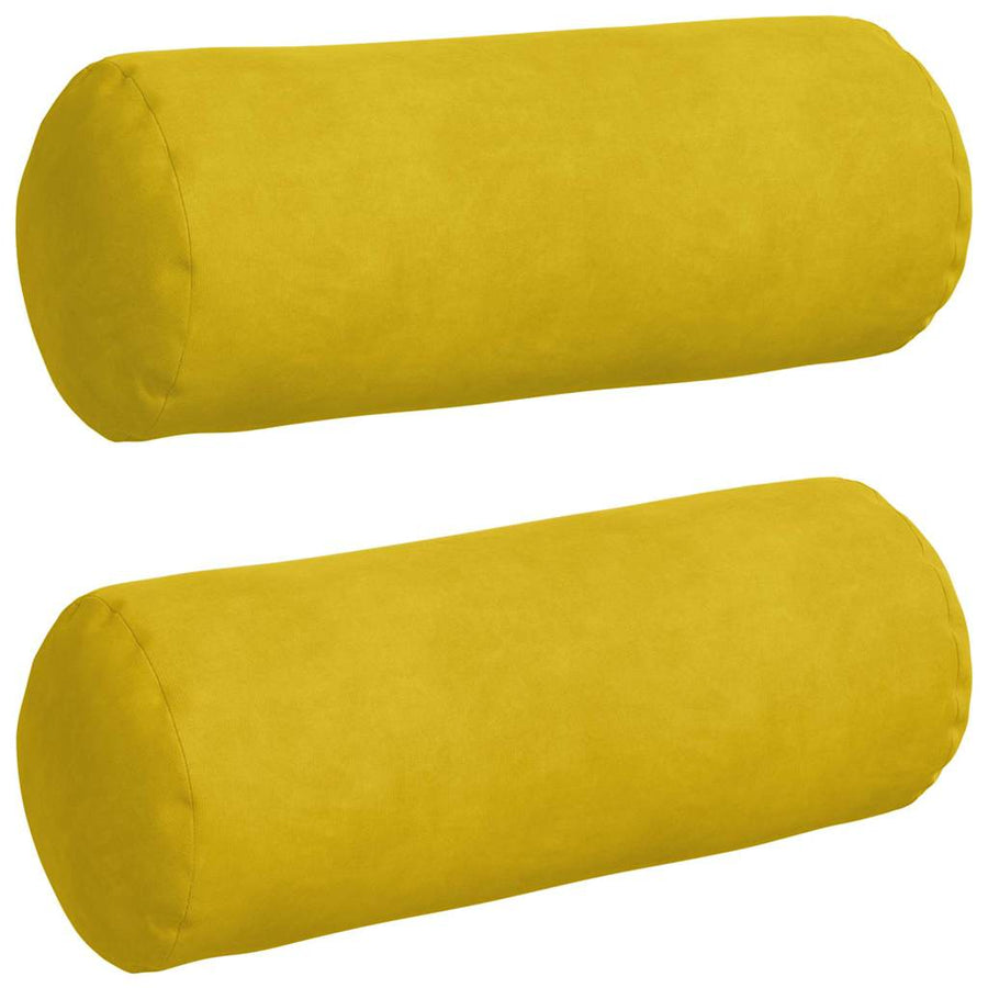 Bolster Kussens 2 pcs Geel Ø 15 x 40 cm Katoen Stof