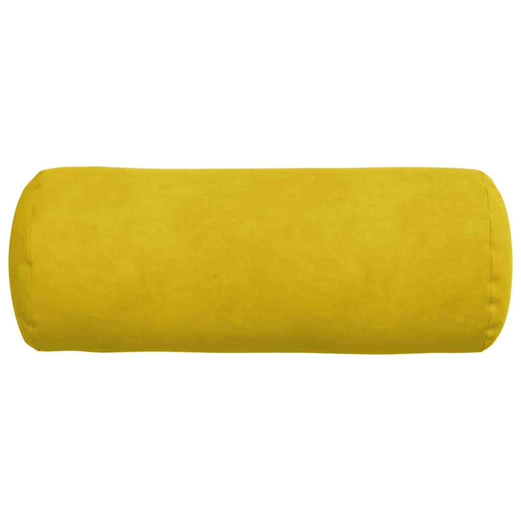 Bolster Kussens 2 pcs Geel Ø 15 x 40 cm Katoen Stof