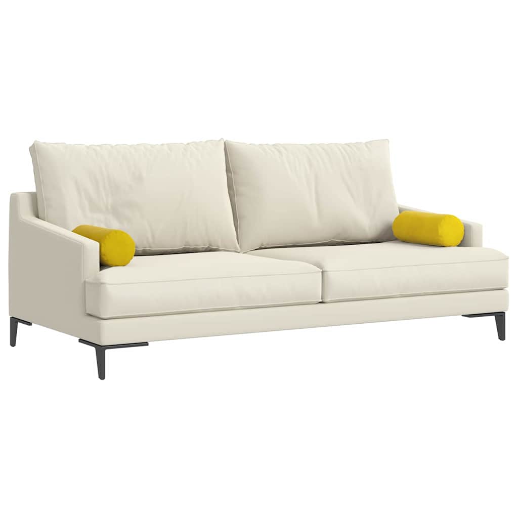Bolster Kussens 2 pcs Geel Ø 15 x 40 cm Katoen Stof