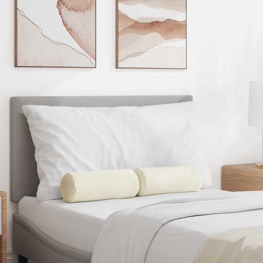 Bolster Kussens 2 pcs Crème Ø 15 x 40 cm Katoen Stof