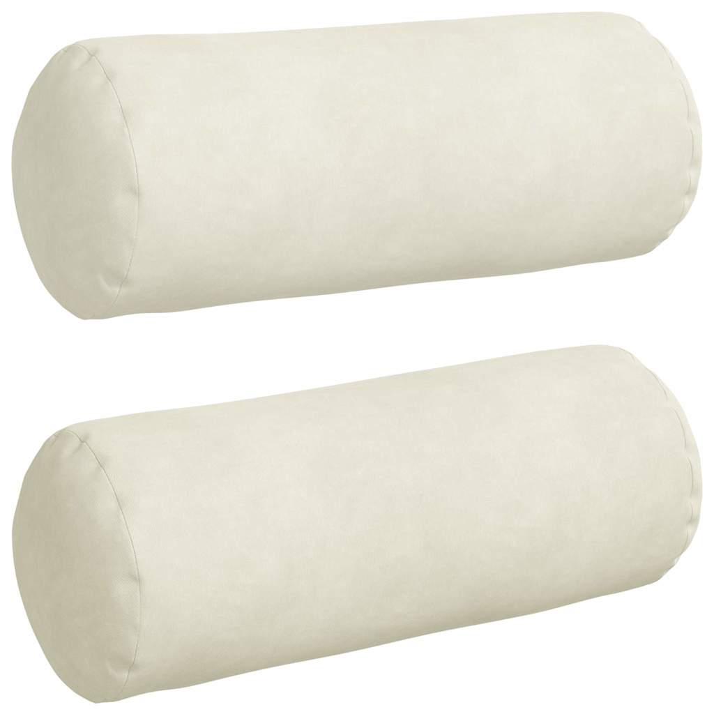 Bolster Kussens 2 pcs Crème Ø 15 x 40 cm Katoen Stof