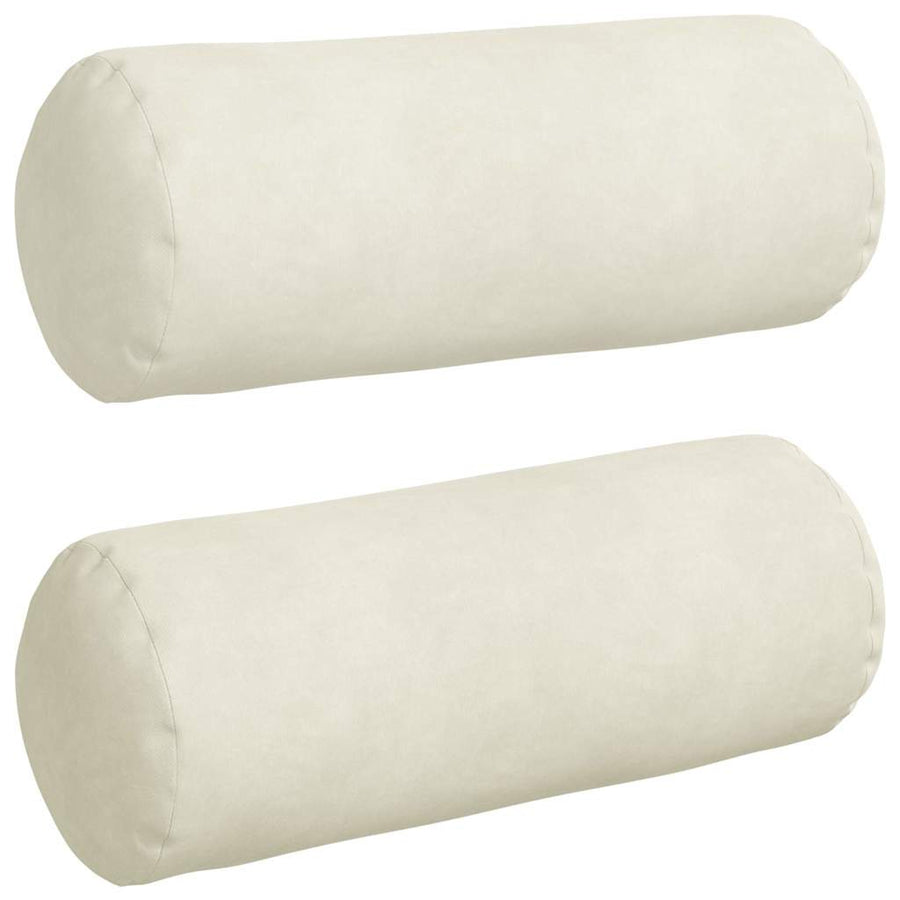 Bolster Kussens 2 pcs Crème Ø 15 x 40 cm Katoen Stof