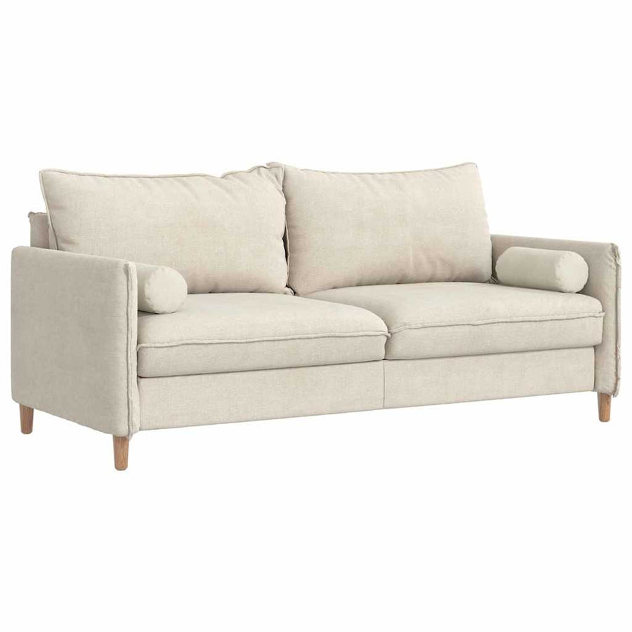 Bolster Kussens 2 pcs Crème Ø 15 x 40 cm Katoen Stof