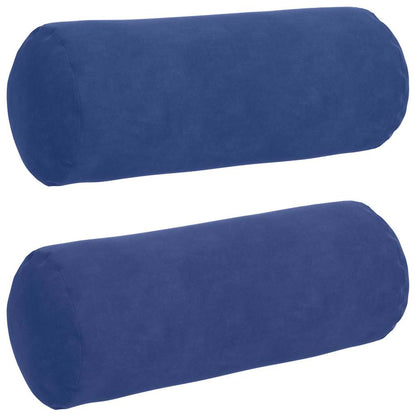 Bolster Kussens 2 pcs Politieblauw Ø 15 x 40 cm Katoen Stof