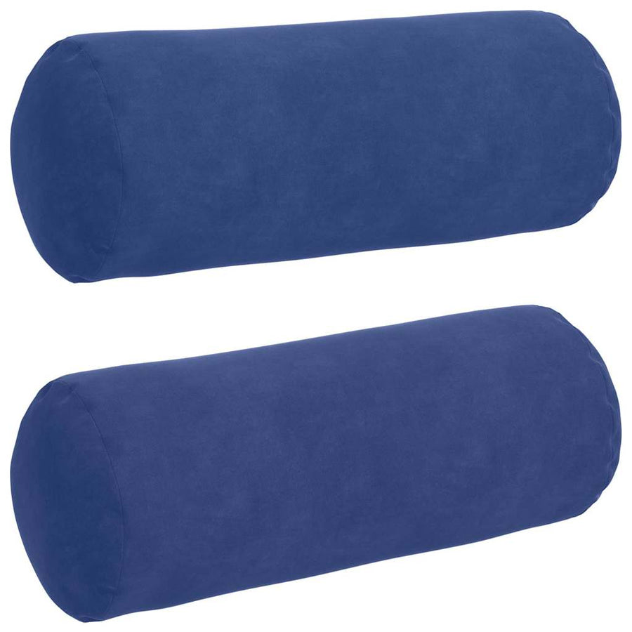 Bolster Kussens 2 pcs Politieblauw Ø 15 x 40 cm Katoen Stof