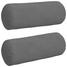 Bolster Kussens 2 pcs Donkergrijs Ø 15 x 40 cm Microvezel Stof