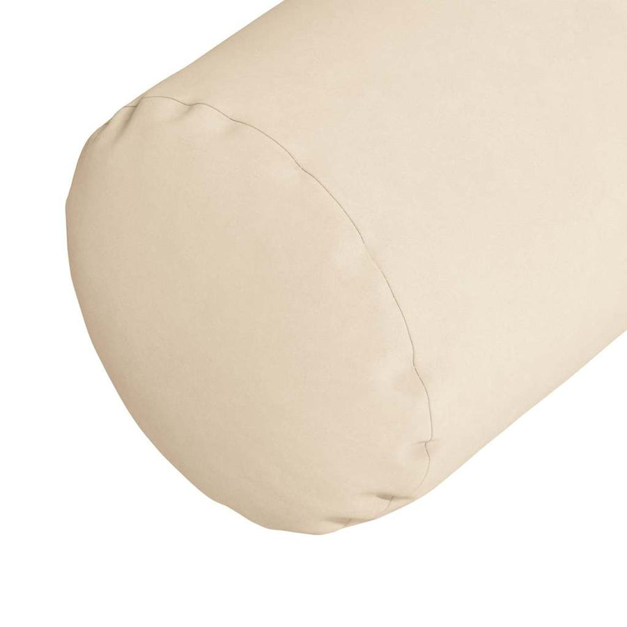 Bolster Kussens 2 pcs Beige Ø 15 x 40 cm Microvezel Stof