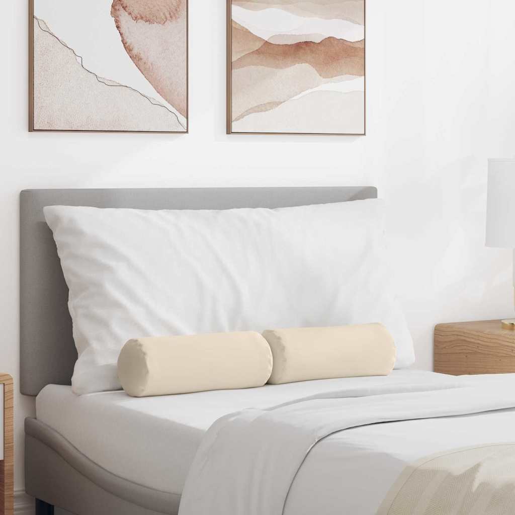 Bolster Kussens 2 pcs Beige Ø 15 x 40 cm Microvezel Stof