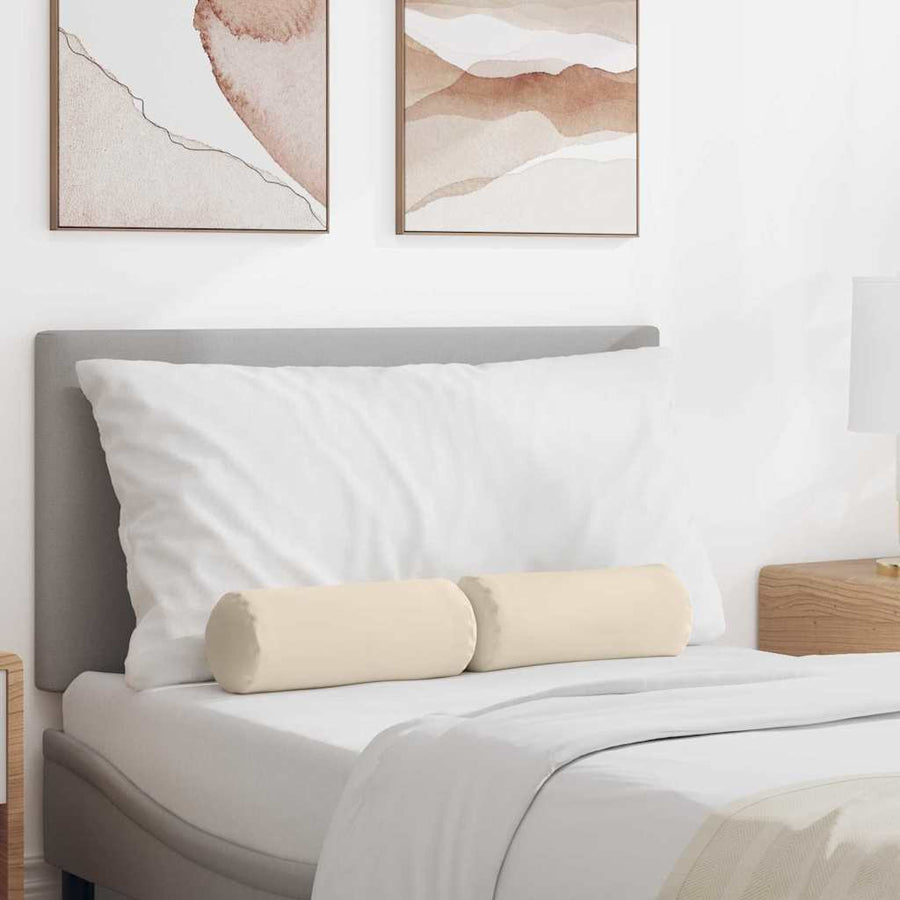 Bolster Kussens 2 pcs Beige Ø 15 x 40 cm Microvezel Stof