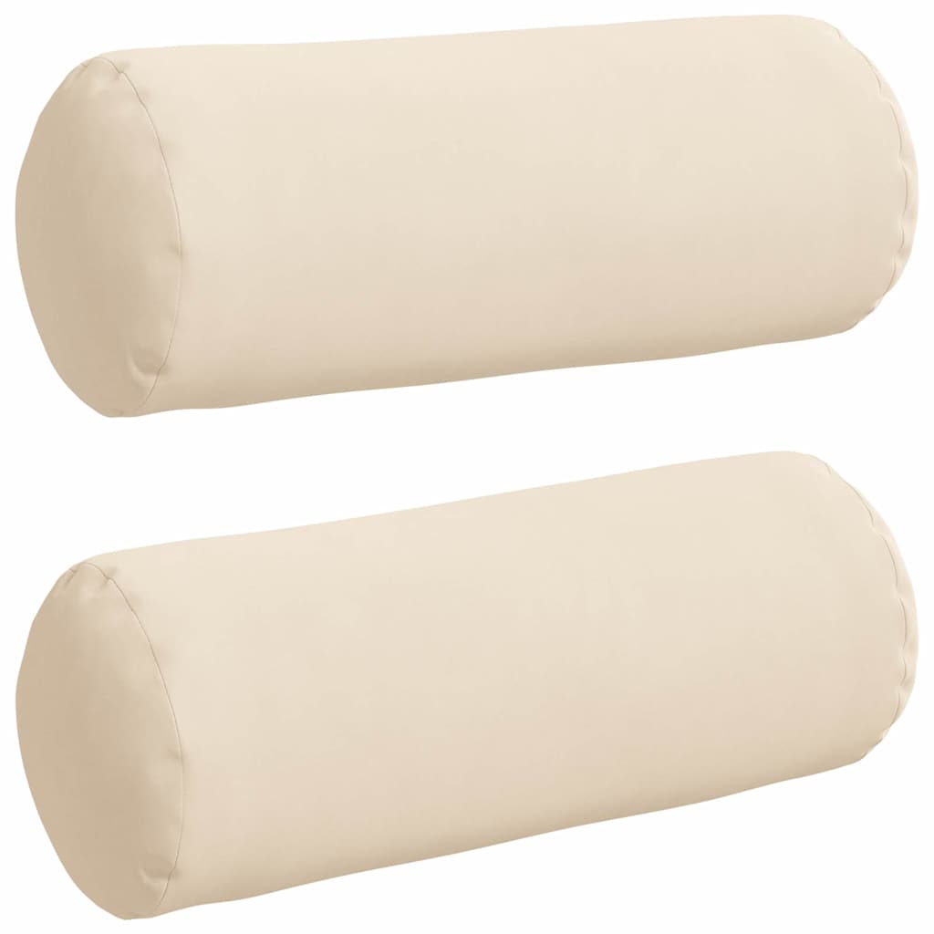 Bolster Kussens 2 pcs Beige Ø 15 x 40 cm Microvezel Stof