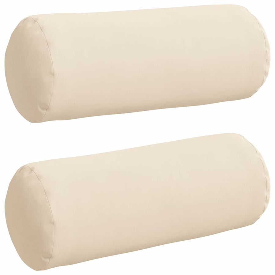 Bolster Kussens 2 pcs Beige Ø 15 x 40 cm Microvezel Stof
