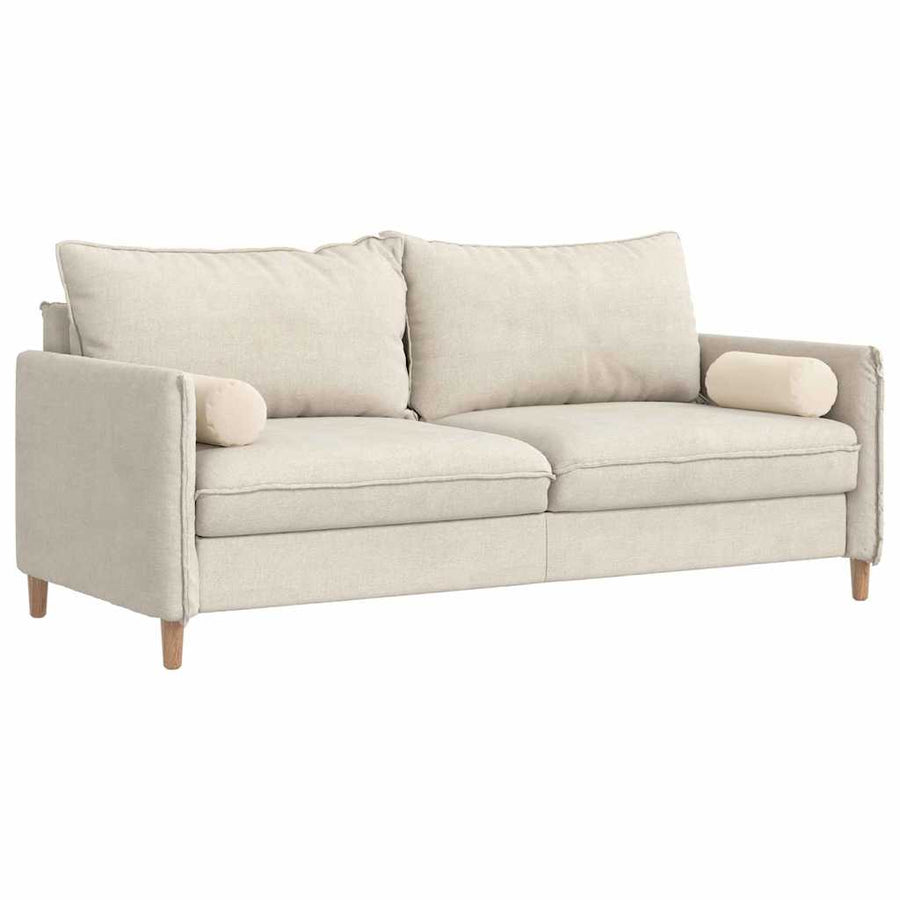 Bolster Kussens 2 pcs Beige Ø 15 x 40 cm Microvezel Stof