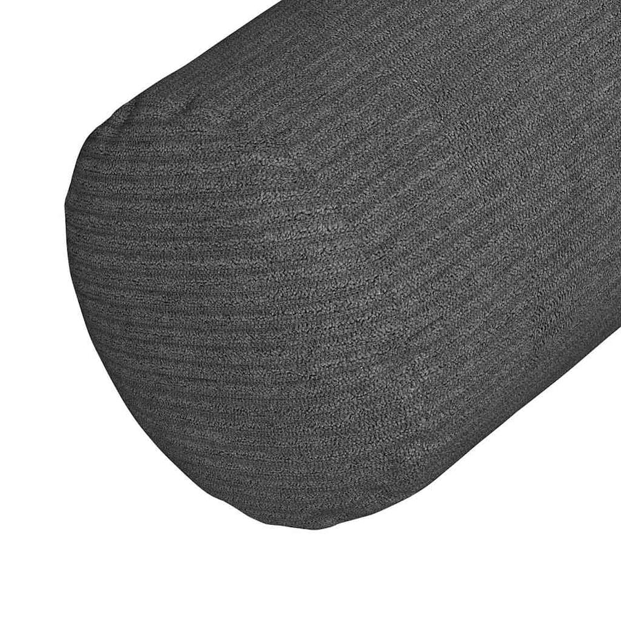 Bolster Kussens 2 pcs Donkergrijs Ø 15 x 40 cm Katoen Stof