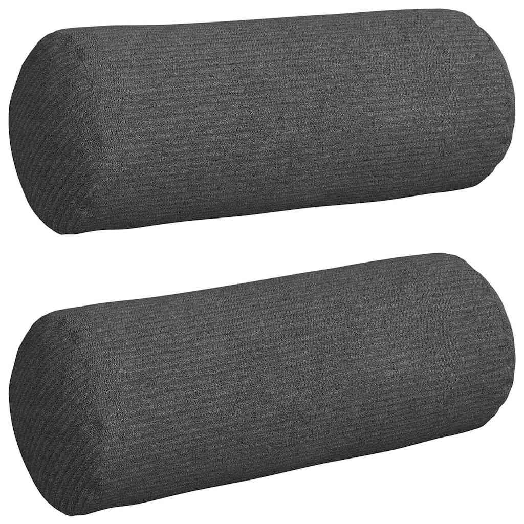 Bolster Kussens 2 pcs Donkergrijs Ø 15 x 40 cm Katoen Stof