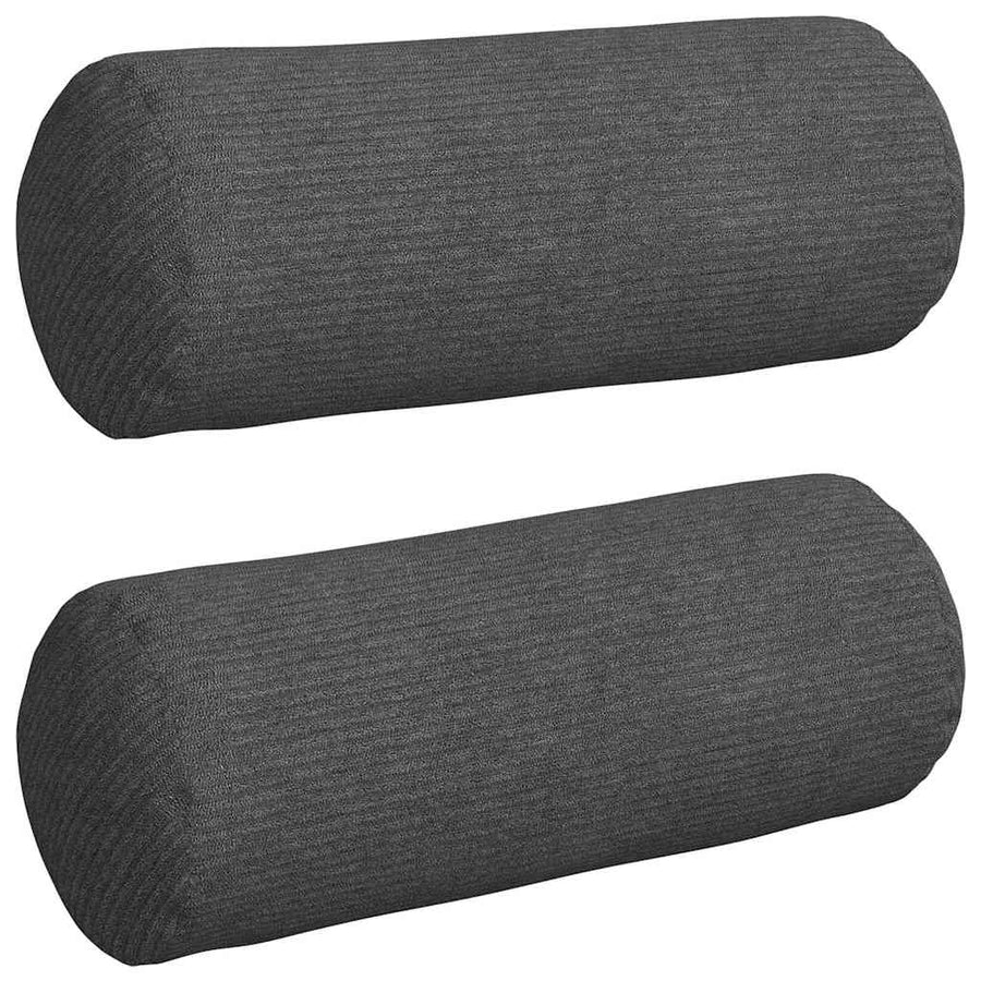 Bolster Kussens 2 pcs Donkergrijs Ø 15 x 40 cm Katoen Stof