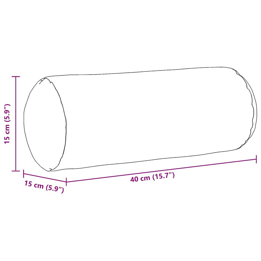Bolster Kussens 2 pcs Grijs groen Ø 15 x 40 cm Katoen Stof