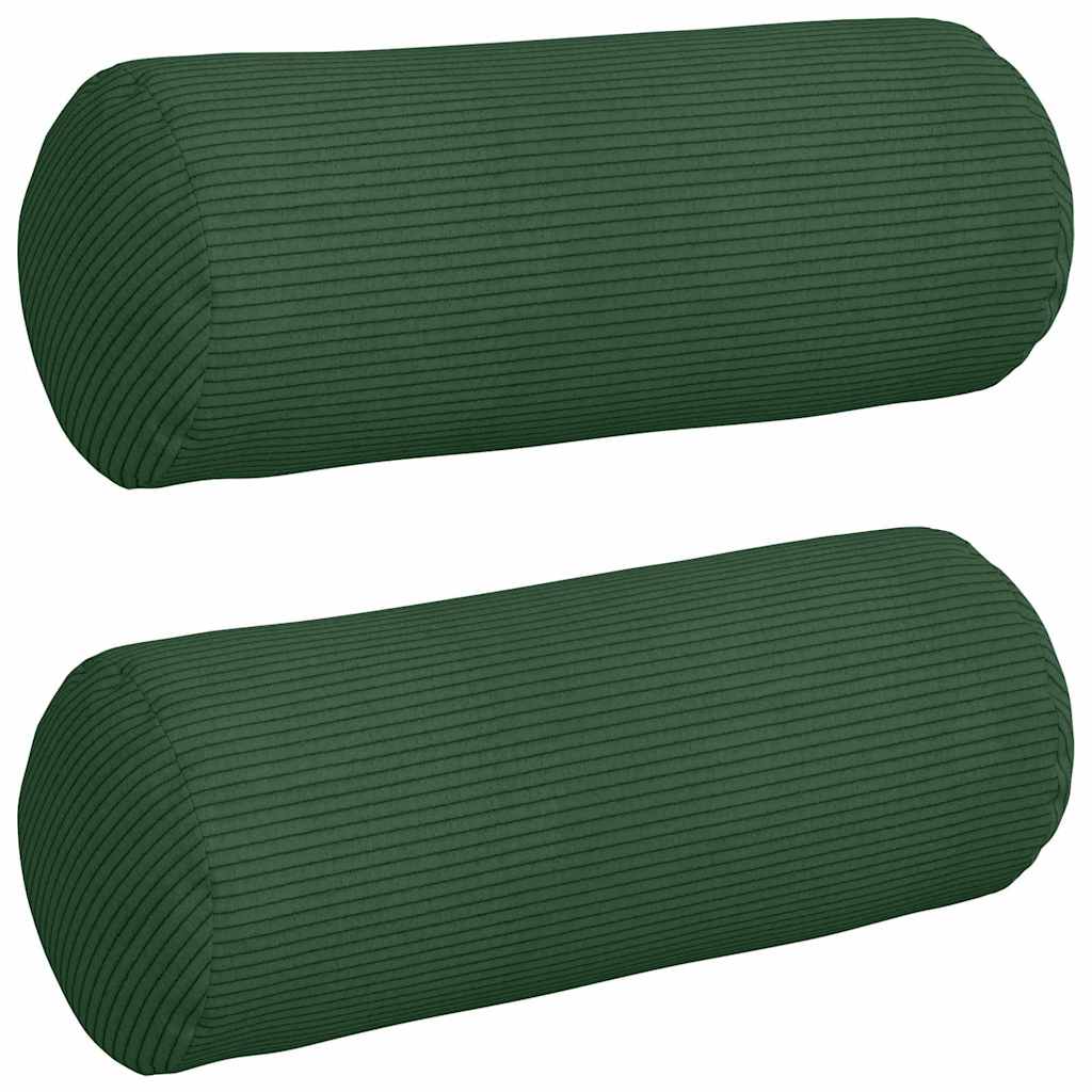 Bolster Kussens 2 pcs Donkergroen Ø 15 x 40 cm Katoen Stof