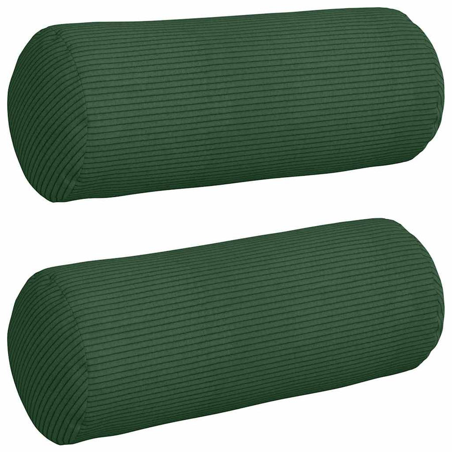 Bolster Kussens 2 pcs Donkergroen Ø 15 x 40 cm Katoen Stof