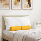 Bolster kussens 2 stuks lichtgeel 15x40 cm corduroy