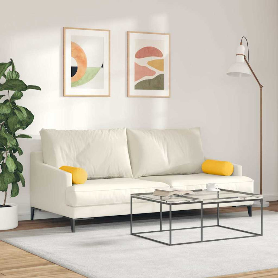 Bolster Kussens 2 pcs Lichtgeel Ø 15 x 40 cm Katoen Stof