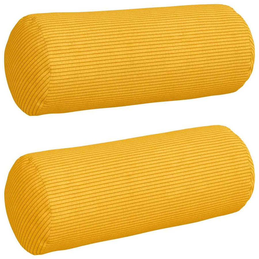 Bolster Kussens 2 pcs Lichtgeel Ø 15 x 40 cm Katoen Stof