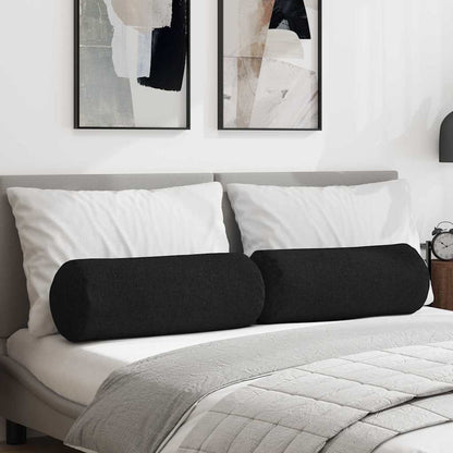 Bolster Kussens 2 pcs Zwart Ø 25 x 70 cm Stof