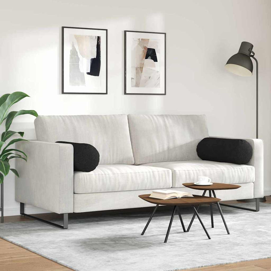 Bolster Kussens 2 pcs Zwart Ø 25 x 70 cm Stof