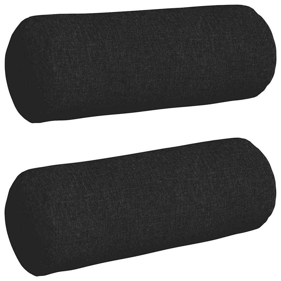 Bolster Kussens 2 pcs Zwart Ø 25 x 70 cm Stof