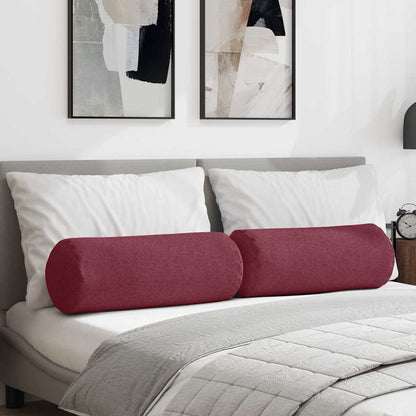 Bolster Kussens 2 pcs Wijnrood Ø 25 x 70 cm Stof