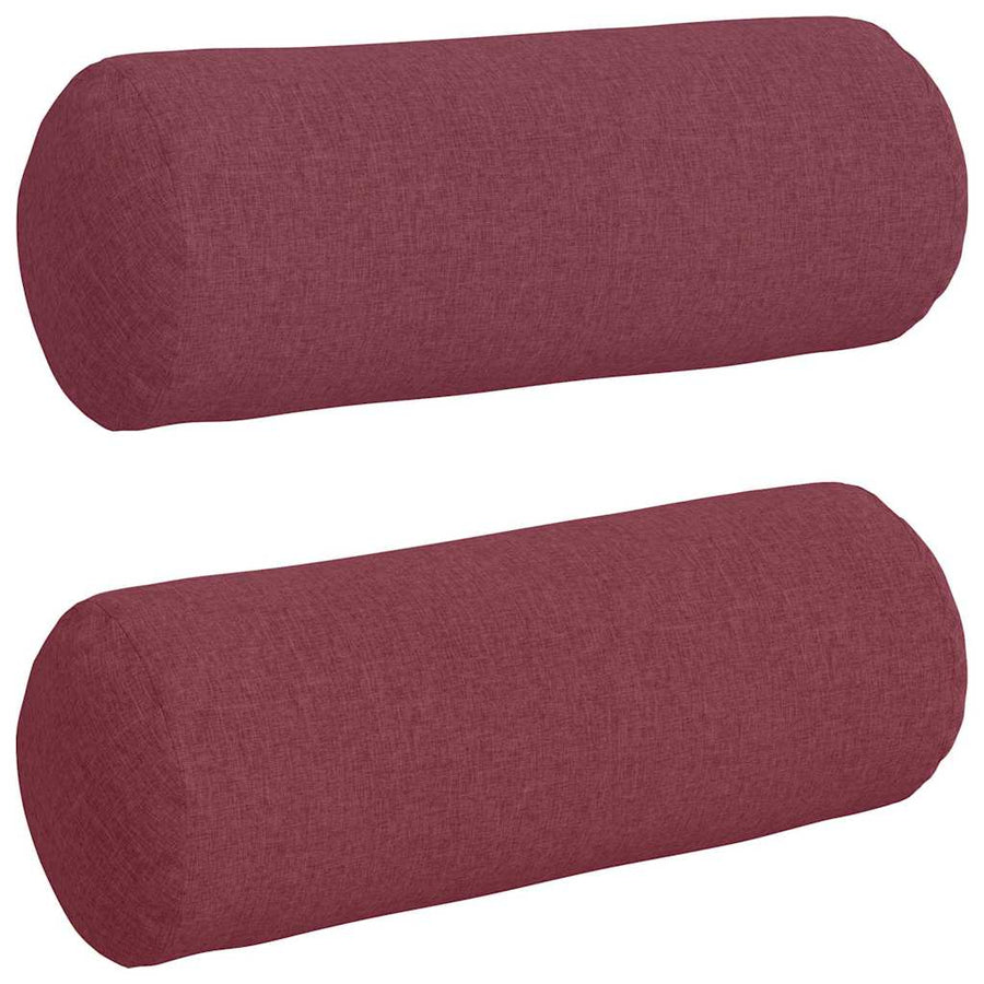 Bolster Kussens 2 pcs Wijnrood Ø 25 x 70 cm Stof