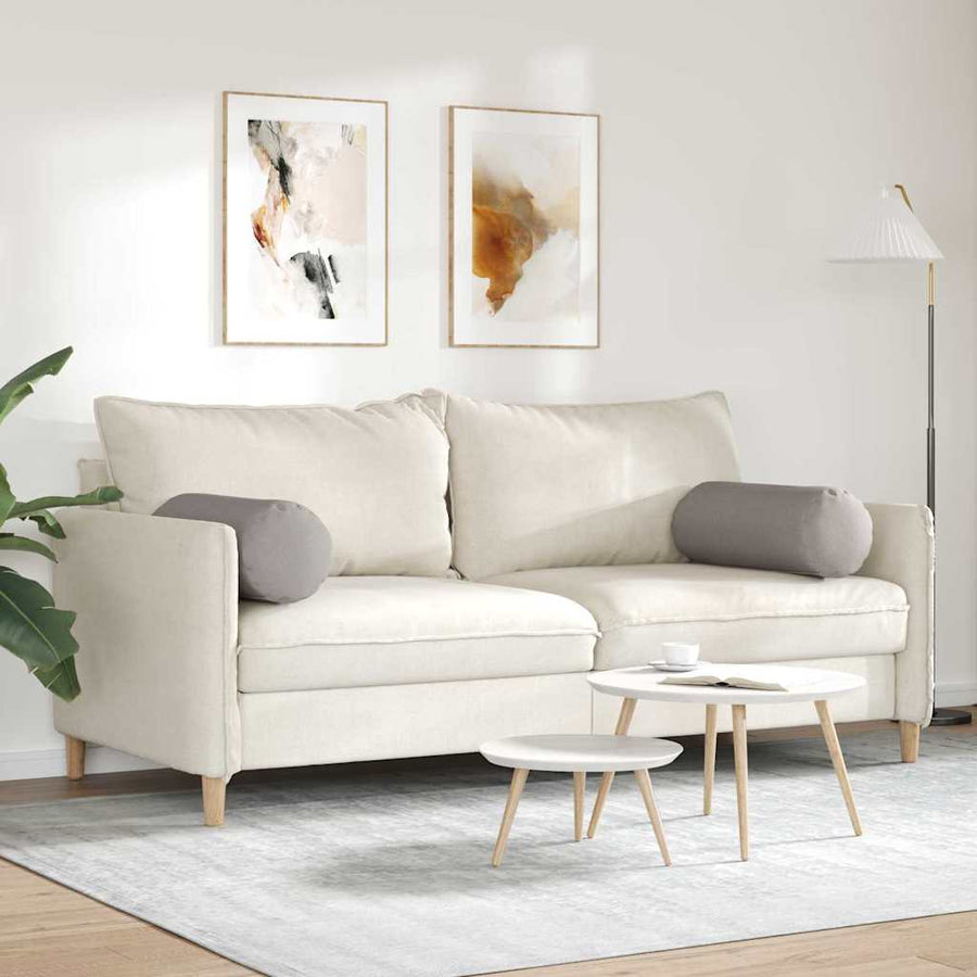 Bolster Kussens 2 pcs Taupe Ø 25 x 70 cm Stof