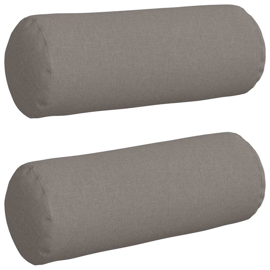 Bolster Kussens 2 pcs Taupe Ø 25 x 70 cm Stof